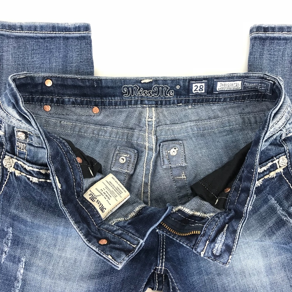 🔴SOLD Miss Me Womens Easy Straight Jeans 28 - Picture 6 of 8